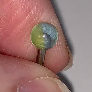 14 Gauge Green and Blue Tongue Ring